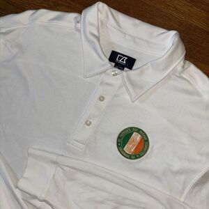 Savannah St. Patrick's Parade Cutter & Buck Golf Polo Mens XXL White Pima Cotton